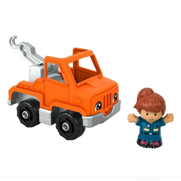 🎉 GINGERS FISHER PRICE  Orange Trucks Girl w Tow Truck & Boy with Pickup - Picture 6 of 6